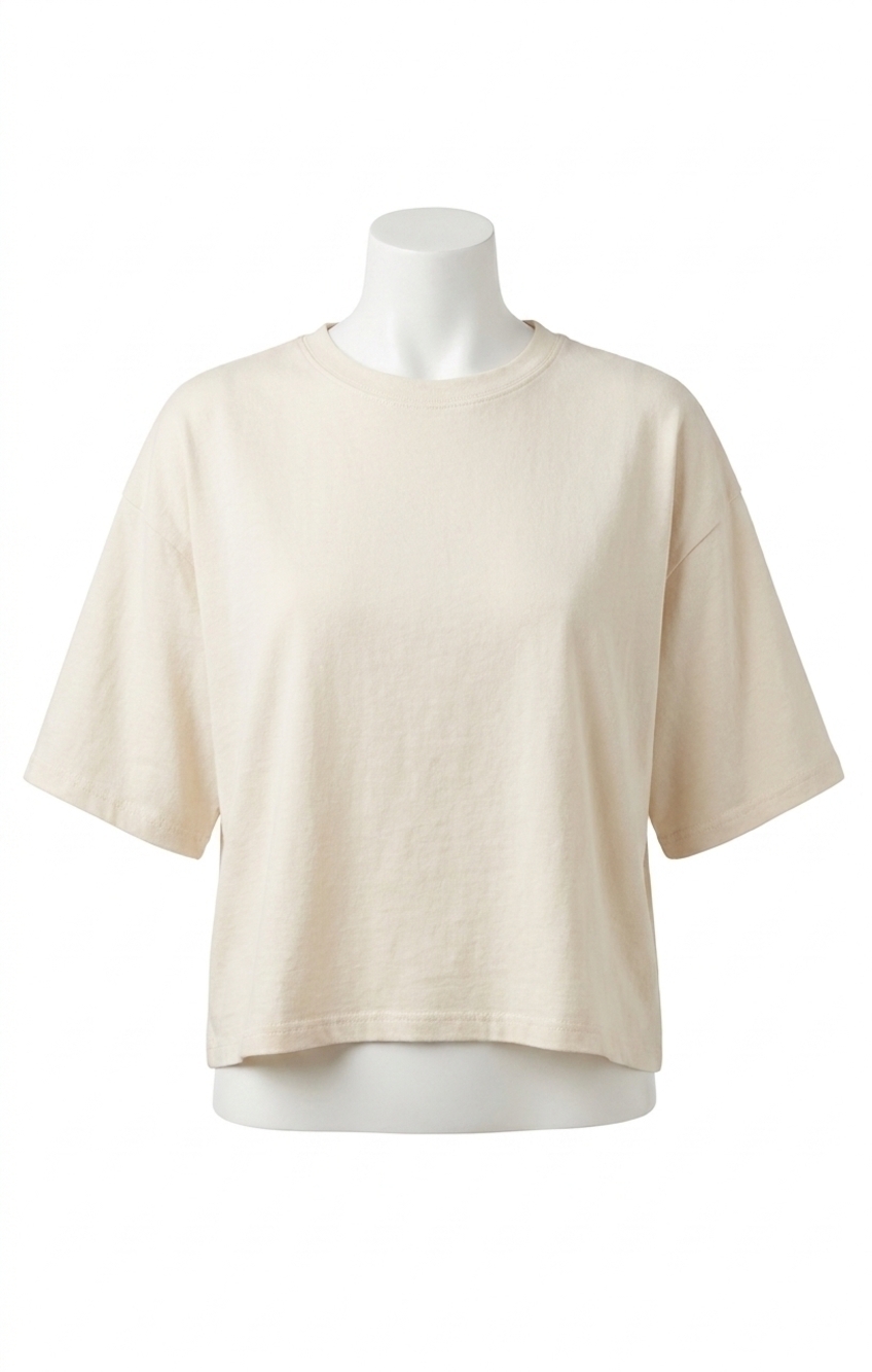 NEW SADIE & SAGE haze boxy crop tee in ivory